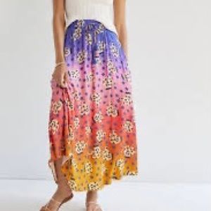 FARM RIO for Anthropologie Ombré Banana Maxi Skirt (NWT)